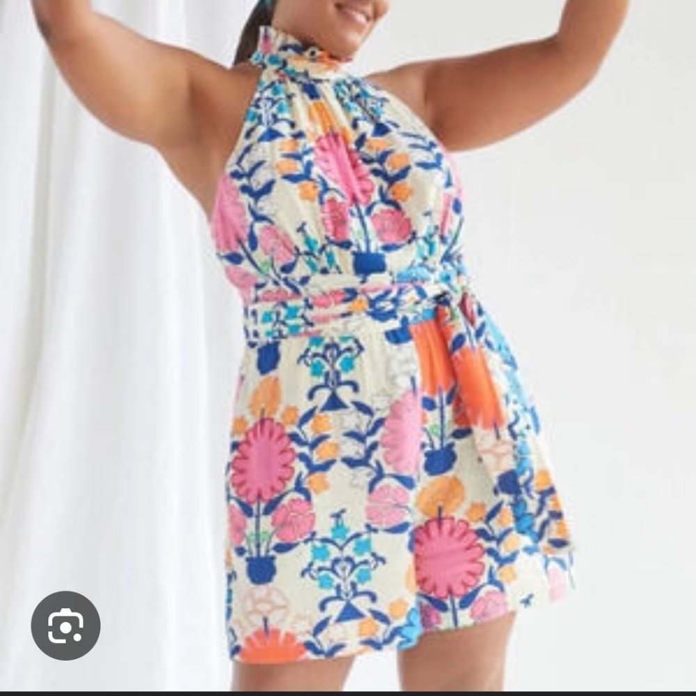 Rachel Zoe Vibrant Floral Halter Dress